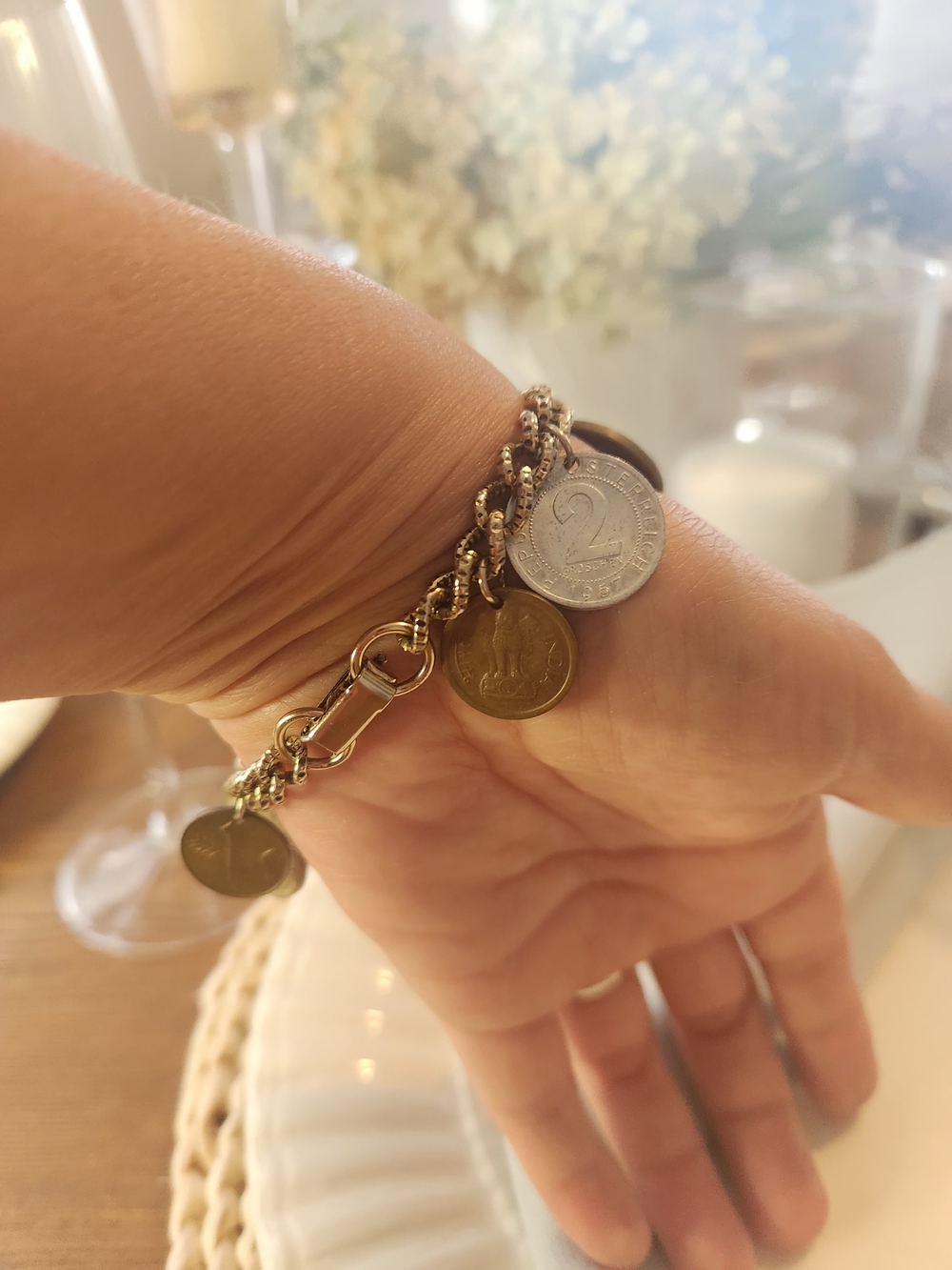 Gold-Tone Coin Charm Bracelet - Women's Jewelry - Picture 3 of 6